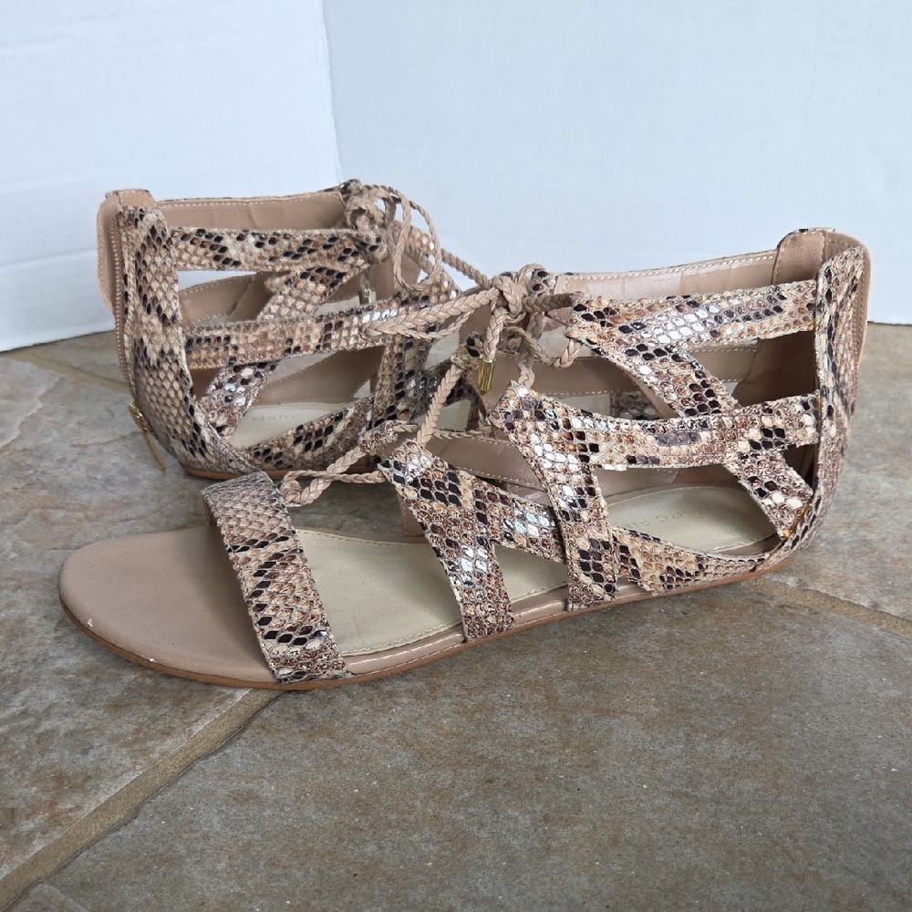 Marc Fisher Tan Snakeskin Sandals